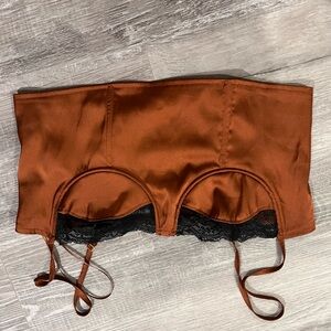 brown satin going out top